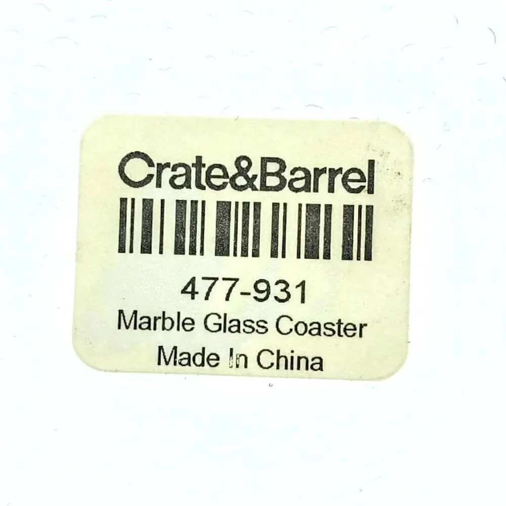 Crate & Barrel Round Glass Marble Stackable Coasters (3)